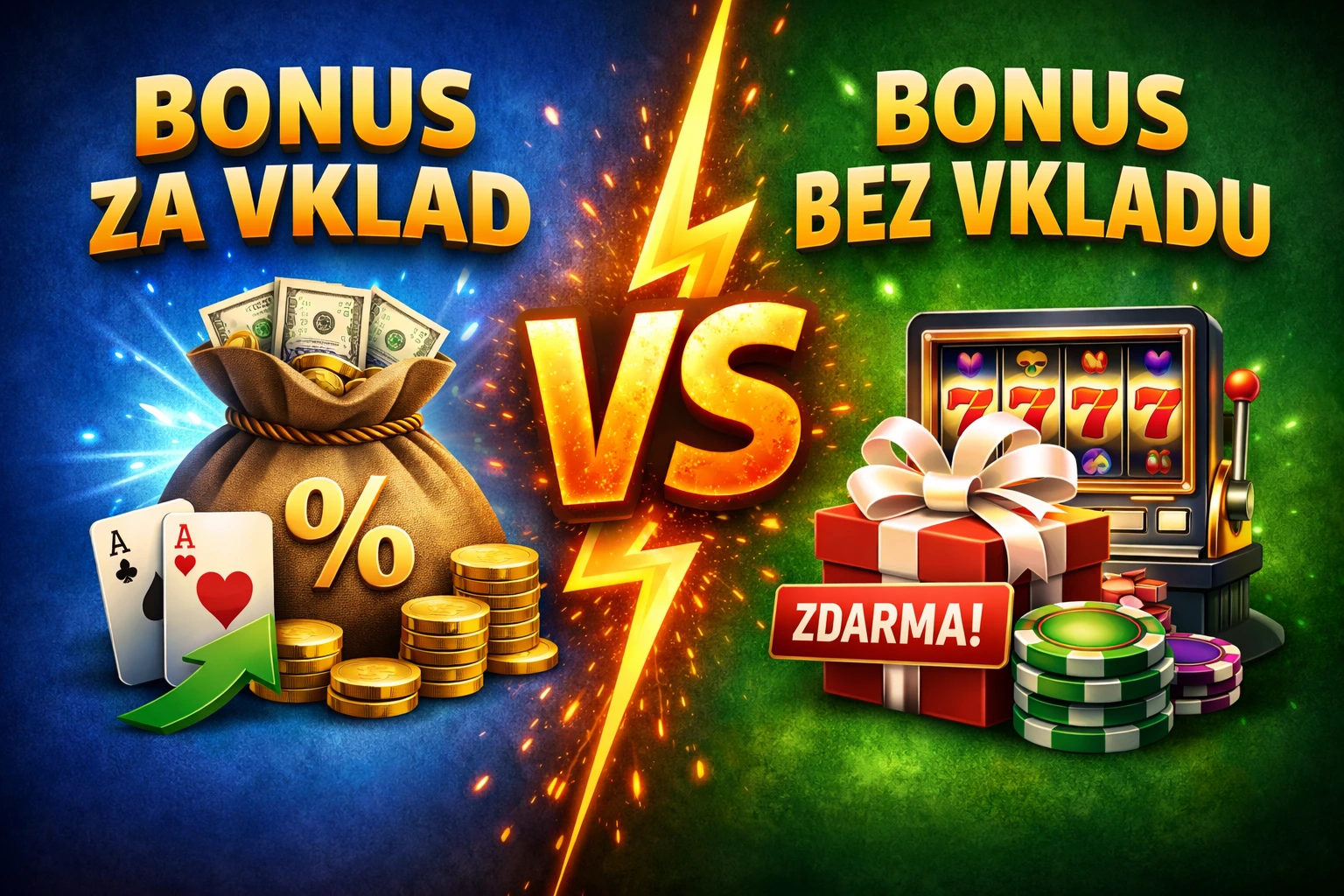 Bonus bez vkladu vs. bonus za vklad
